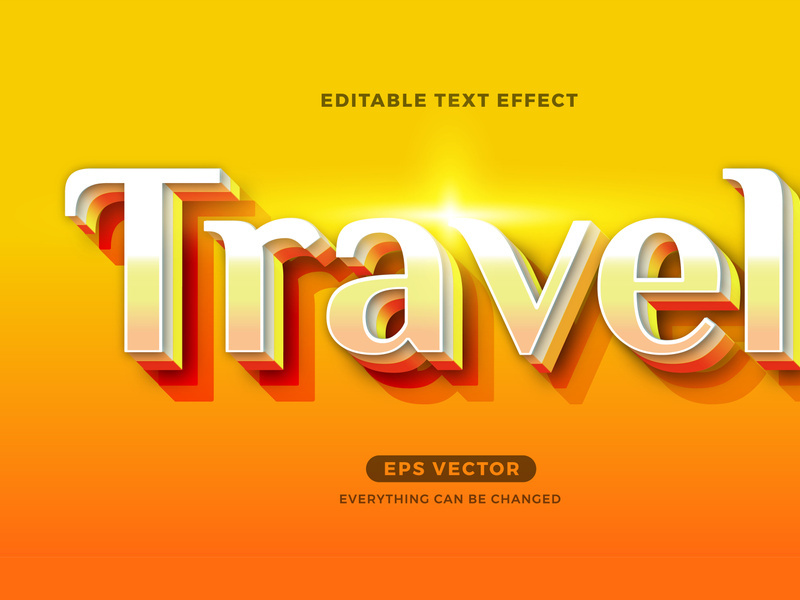 Travel Summer editable text effect vector template