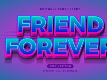 Friendship strong girly modern editable text effect vector preview picture