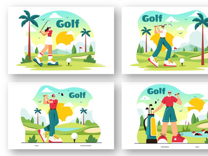 10 Golf Sport Illustration