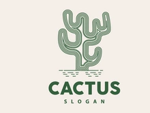 Cactus Logo, Desert Green Plant Vector