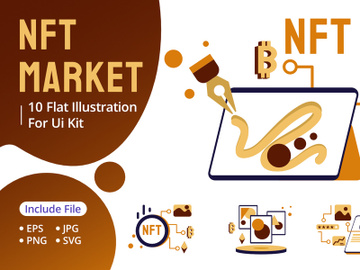 NFT Market Flat Illustration Cryptocurrency Exchange preview picture