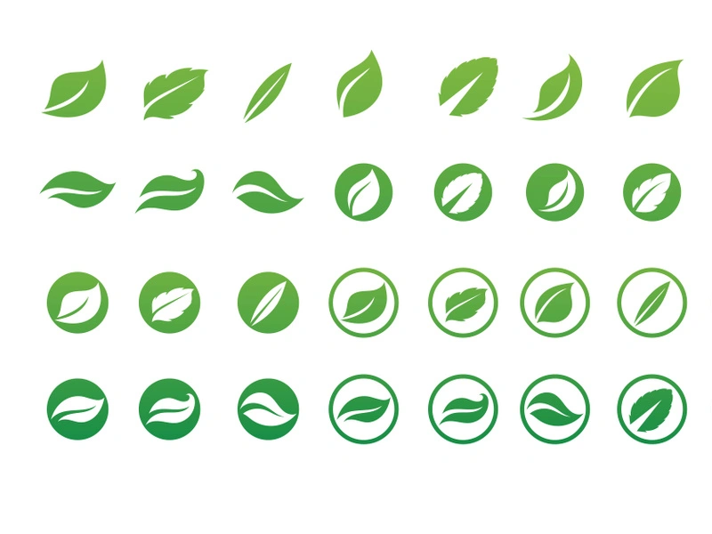 green leaf ecology nature element vector icon