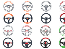 Steering wheel vector element logo design