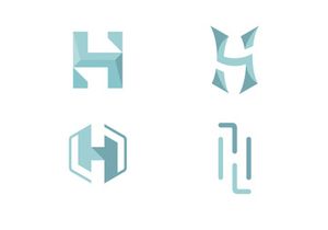 Letter h monogram logo design template