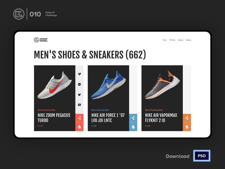 Social share | Daily UI challenge - Day 010/100