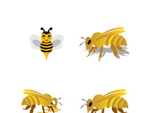 Bee logo vector icon illustration design