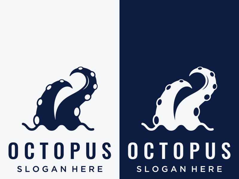 Octopus logo design with vector illustration editing.