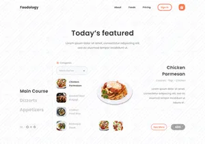 Foodology Website Landing Page UI Kit - Figma