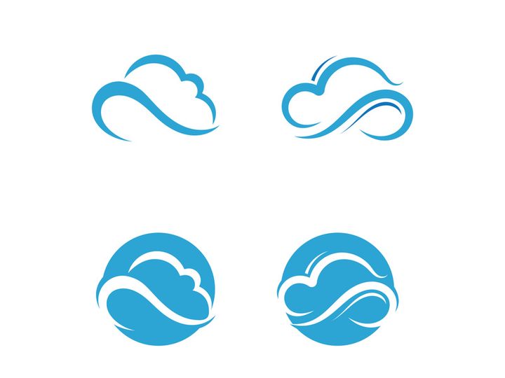 Blue cloud icon logo vector
