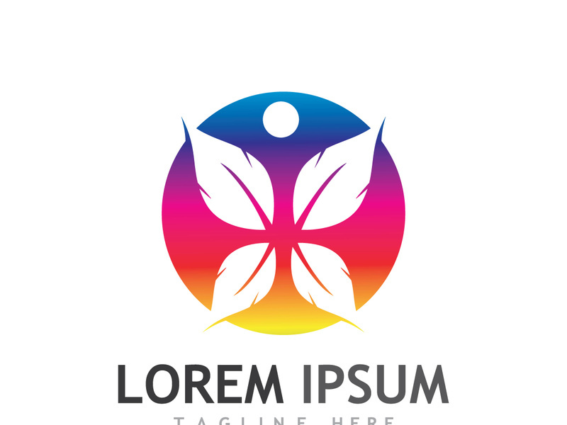 Natural green leaf logo.