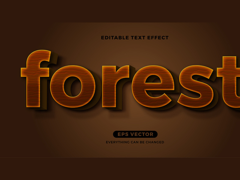 Forest Brown editable text effect vector template