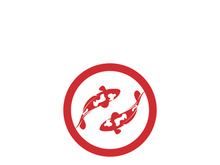Koi fish logo template. Creative vector symbol