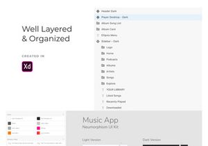 Neumorphic Music Web App UI Kit