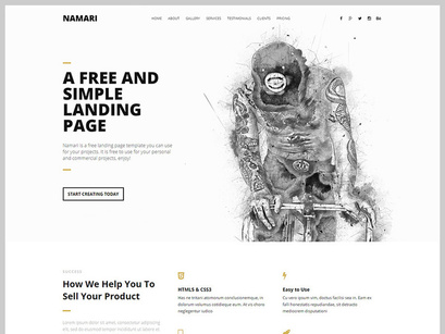 Namari - Free Landing Page