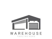 Warehouse modern storage logo business industry illustration