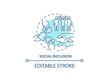 Social inclusion turquoise concept icon preview picture