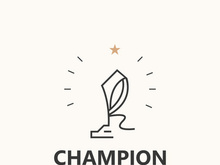 Modern trophy line art logo winner and championship cup design, minimalist simple element