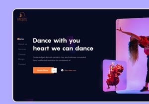Dance Academy Dark Landing Page Template