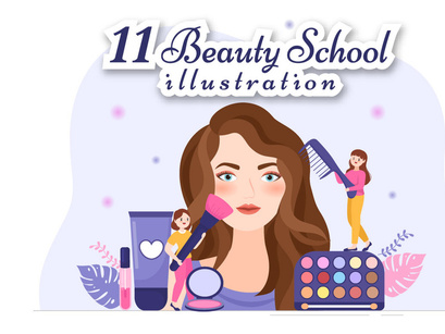 11 Beauty and Make up School Illustration