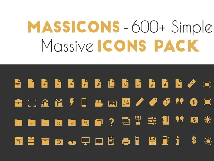 Massicons – 600+ Simple Massive Icon Pack
