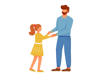 Lovely dad with daughter flat vector illustration preview picture