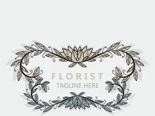 Florist logo beautiful floral leaf and flower vector art, icon graphic decoration business wedding template