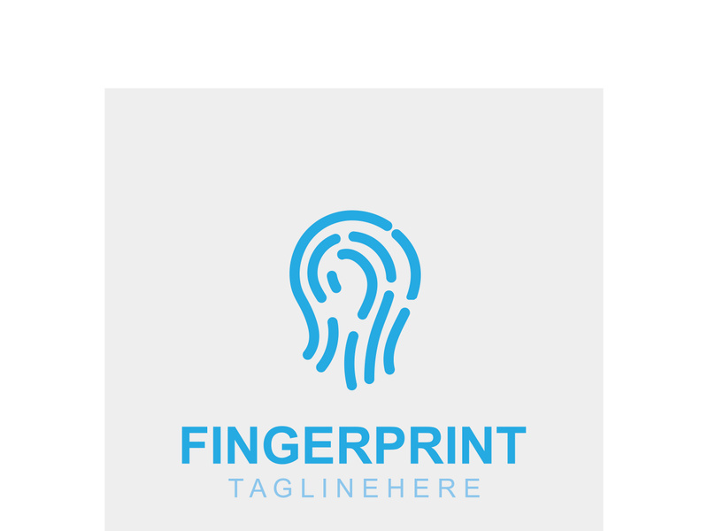 Fingerprint technology Logo Security system element symbol biometric template