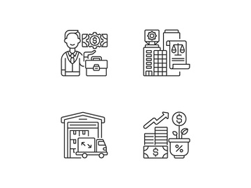 Commercial business linear icons set preview picture