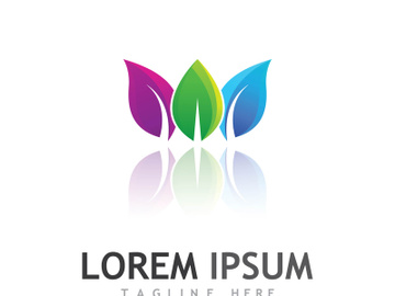 Natural green leaf logo design. preview picture