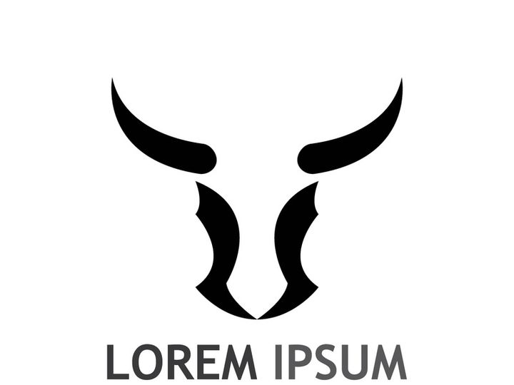 Vintage bull head horns logo