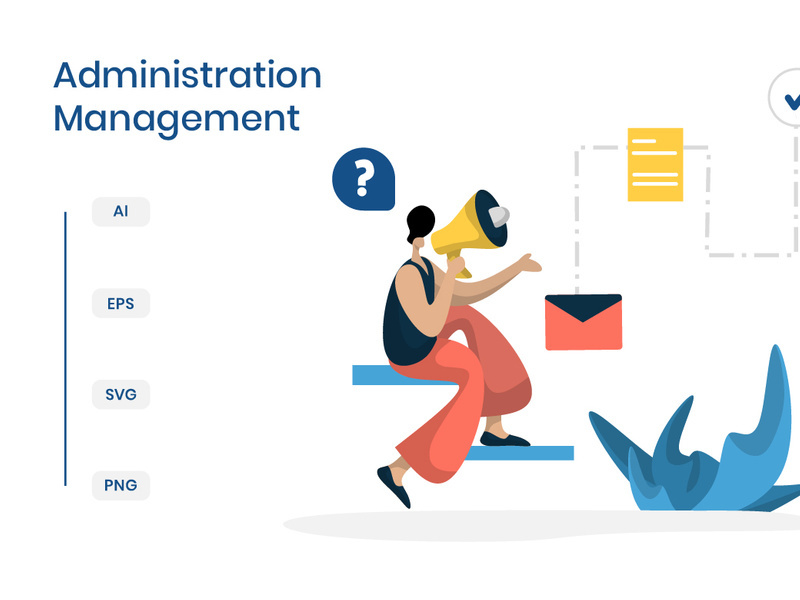 flat illustration Administration Management planning online business marketing