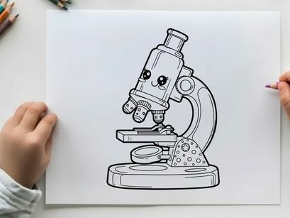 Microscope science lab equipment vector illustration flat design