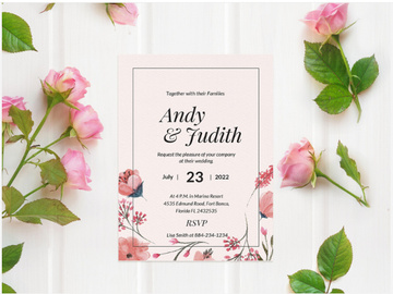 Free Pink Wedding Invitation Template preview picture