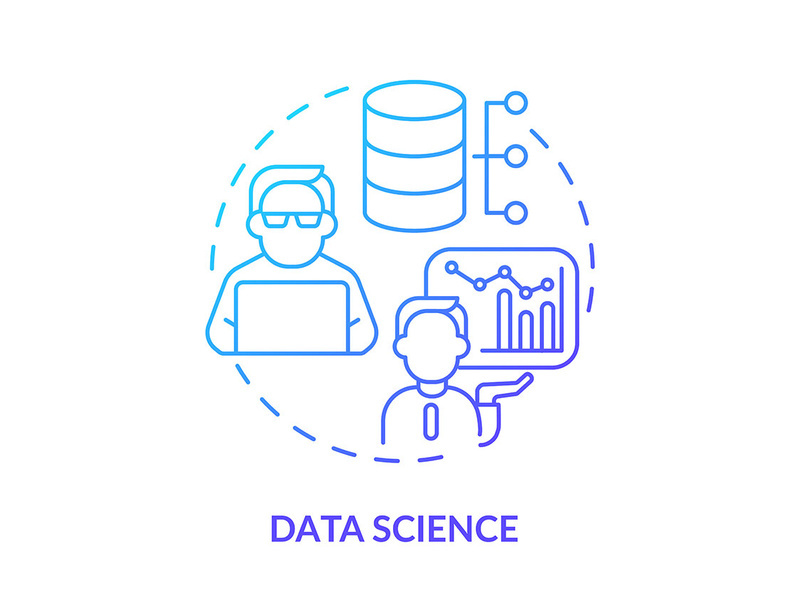 Data science blue gradient concept icon