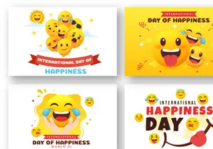 12 World Happiness Day Illustration