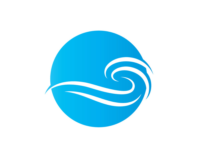 Water wave Logo design vector Template