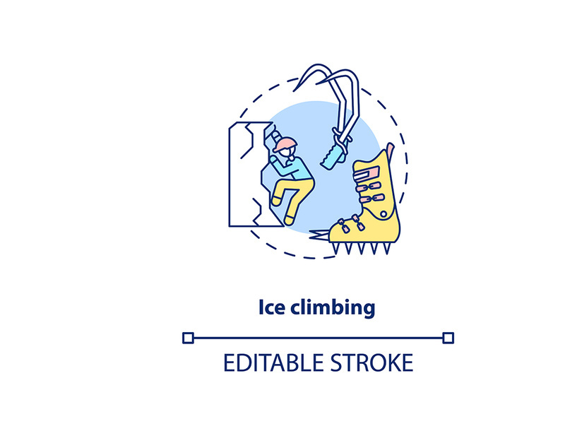 Ice climbing concept icon