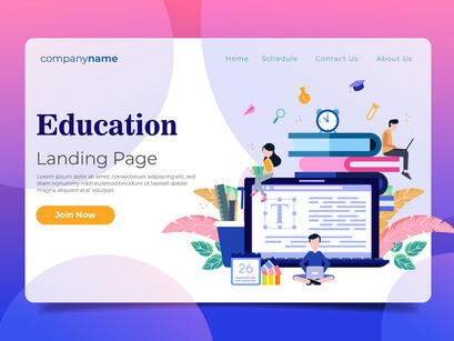 [Vol. 04] Education Website Illustration Templates - Landing Page