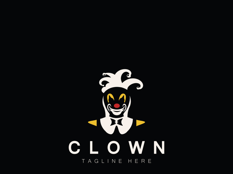 Clown head face logo jester minimalist joker design