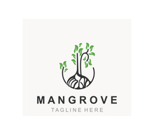Mangrove tree logo nature design Abstract Minimalist Sign Symbol Environment template