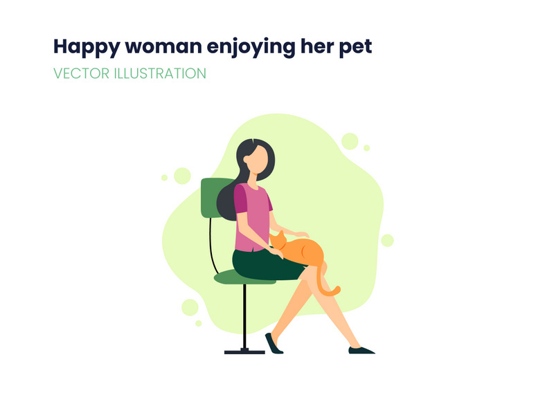 Happy woman enjoying her pet