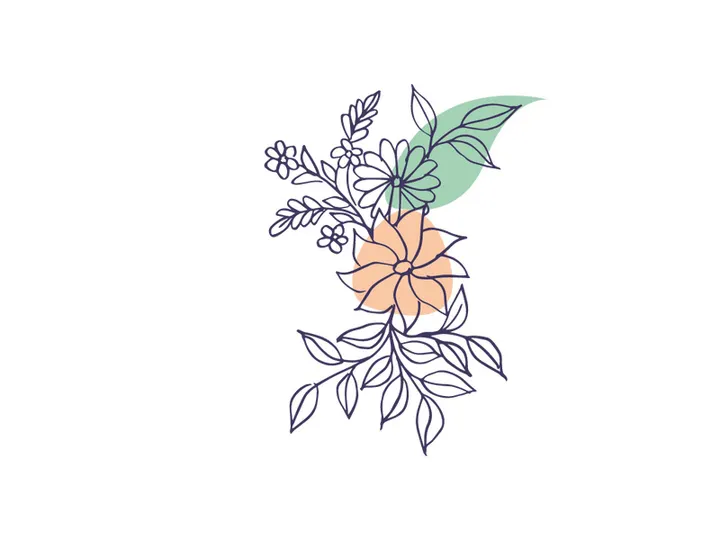 Line Art Flower, Wall Art and Decoration
