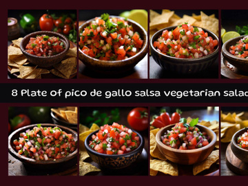 Plate of pico de gallo salsa vegetarian salad sauce preview picture