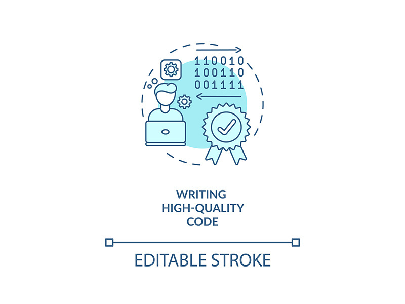 Writing high quality code concept icon