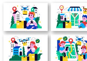 10 Drone Delivery Service Illustration