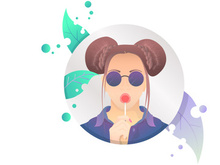 A beautiful girl suck lollipop vector