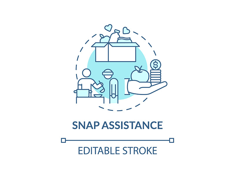 SNAP assistance concept icon