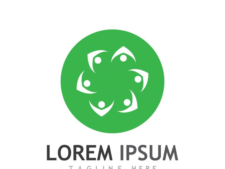 Community of people logo design with creative idea.