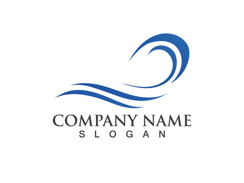 water wave logo design template