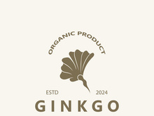 Ginkgo biloba leaf logo. can be used for herbal health products modern style logo design template
